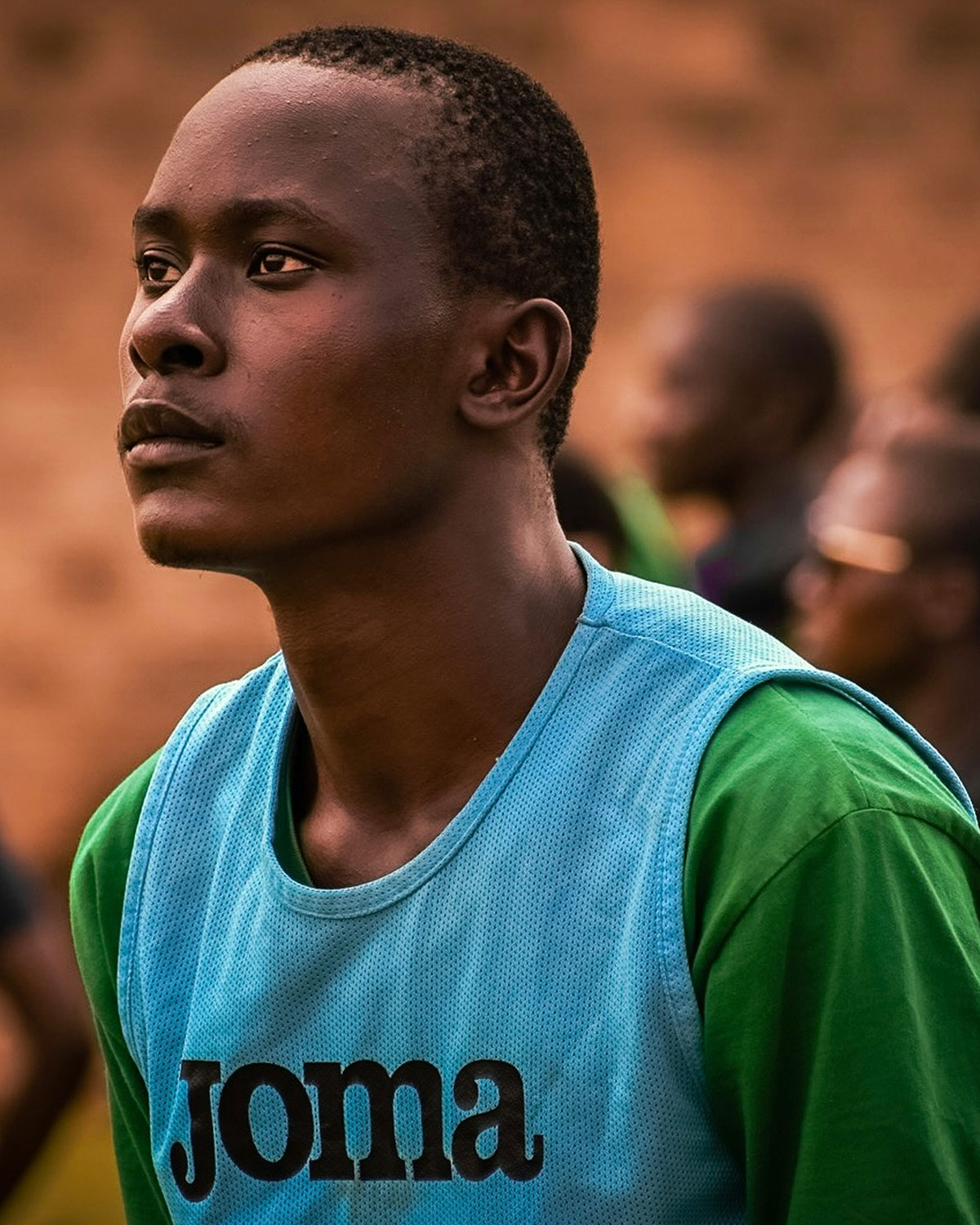Young man staring into the air